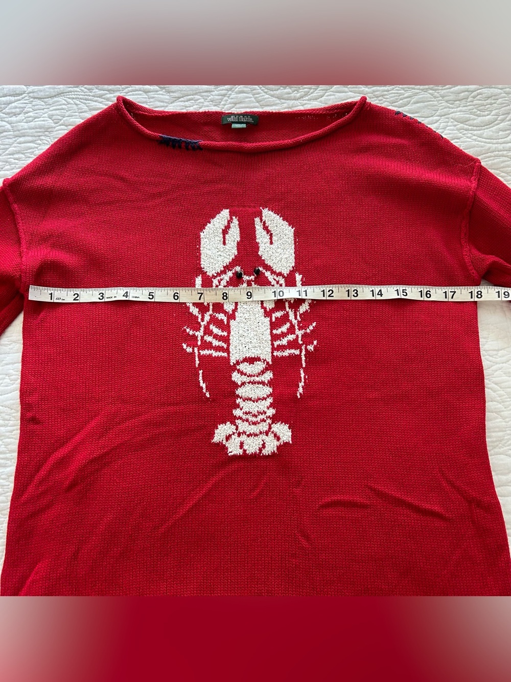 Lobster Roll Neck Sweater Womens Size XS Fisherman Nautical Coastal Beach Cotton - Picture 9 of 10